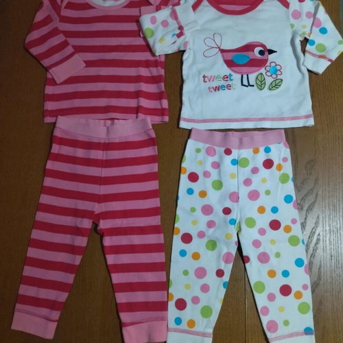 Mothercare baby cotton pajamas set for girl 6-9 months like new, pack of 2