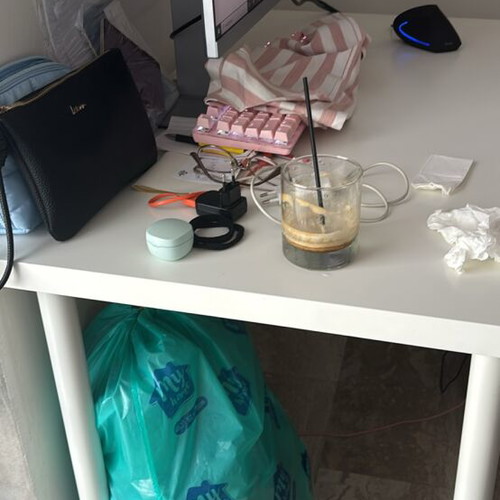 Ikea table/desk, Praktiker grey chair, sofa, oven set