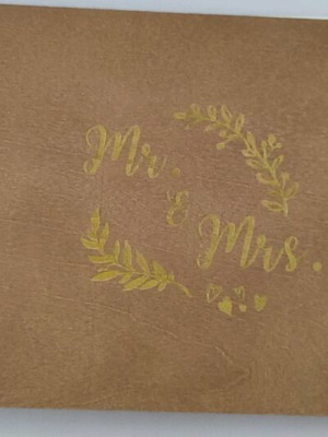 Wooden wedding guestbook with white pages new 27x19 cm