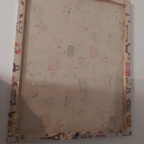 Photo frame with fabric and wooden clips new, 40×60 cm