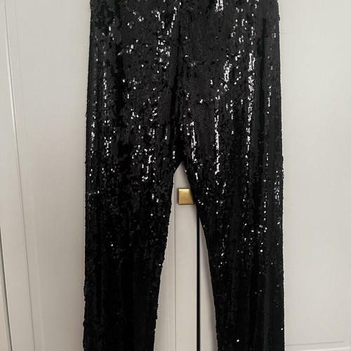 Zara sequined pants size large like new, black