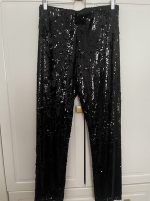 Zara sequined pants size large like new, black