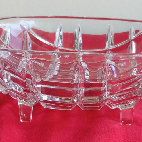 Vintage small crystal serving platter like new