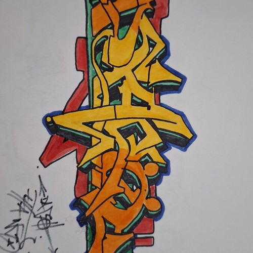 Graffiti colour sketch artwork on thick paper new