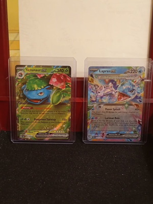 Pokémon cards Venusaur ex and Lapras ex like new