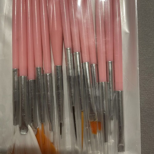 Nail art set with 14 brushes and 5 dotting tools