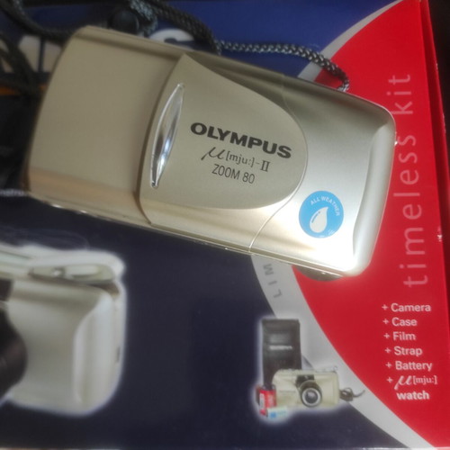 Olympus Mju II Zoom 80 Silver 35mm Film Camera mint