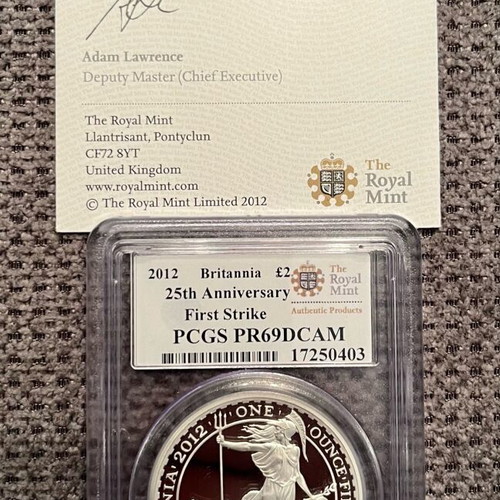Britannia 25th Anniversary 2012 Silver Proof Coin PCGS PR69 DCAM Limited Edition