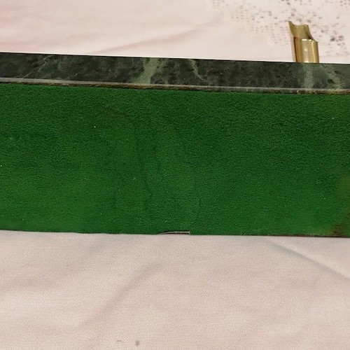 Vintage marble pen holder with thermometer like new