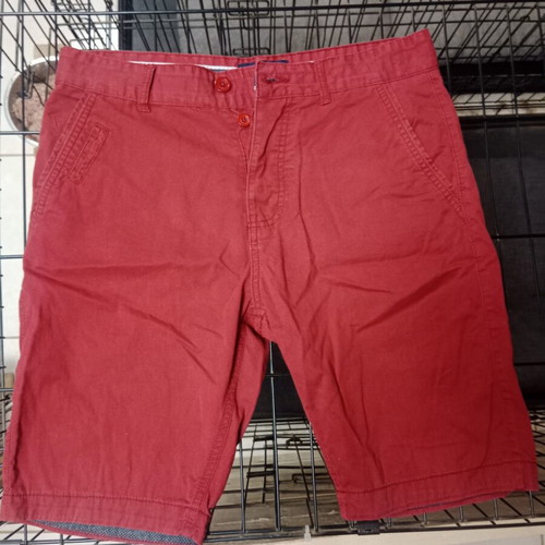 RMS men's bermuda shorts used, red burgundy, slim fit