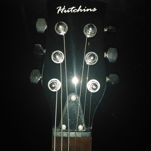Hutchins Black OT Travel Guitar like new, electric acoustic
