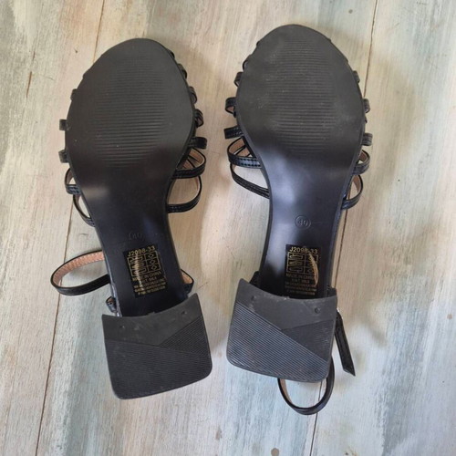 Diamantique Black Semi-Open Sandals Size 40 New, 8 cm Heel