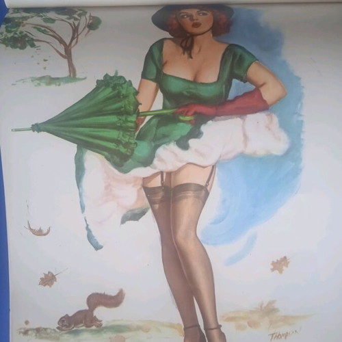 Lithograph calendar 1957 used, good condition