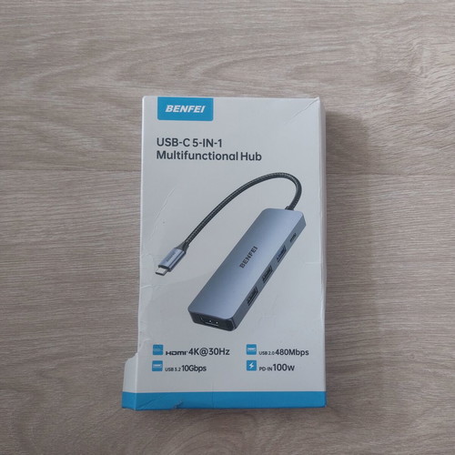 Benfei USB-C 5-in-1 Multifunctional Hub 4K HDMI 10Gbps USB 3.2 100W PD Docking Station new