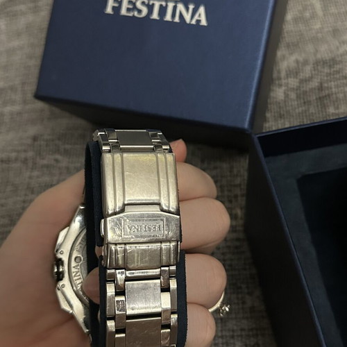 Festina Chronograph F16351 watch like new, stainless steel, 10 ATM