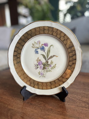 Hutschenreuther Bavaria Porcelain Plate 24cm vintage with gold trim