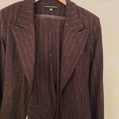 Women's brown wool suit like new, jacket L, trousers XL