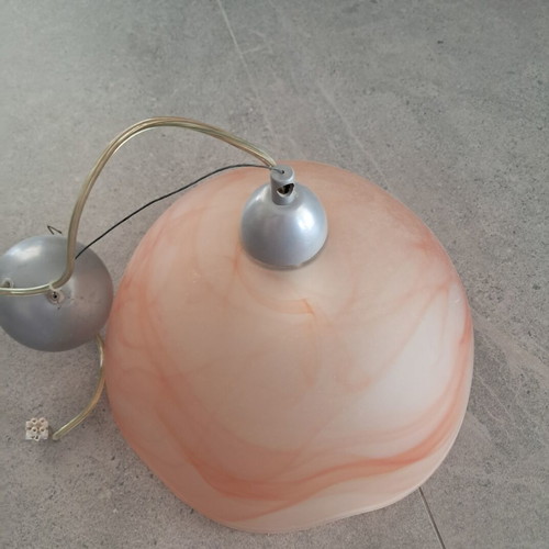 Glass ceiling light like new, earth tone caramel color