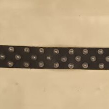 Leather belt with studs used, black, size 90, 1985
