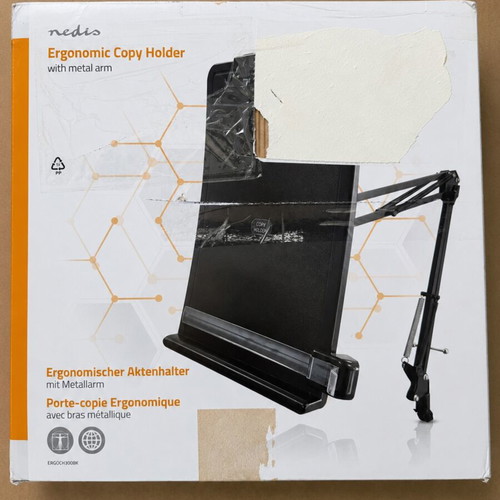 Nedis ERGOCH300BK ergonomic A4 document holder with metal arm