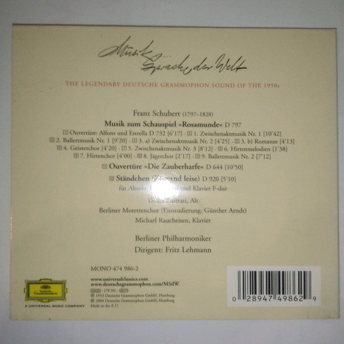 Franz Schubert Music Zum Schauspiel "Rosamunde" CD used, classical