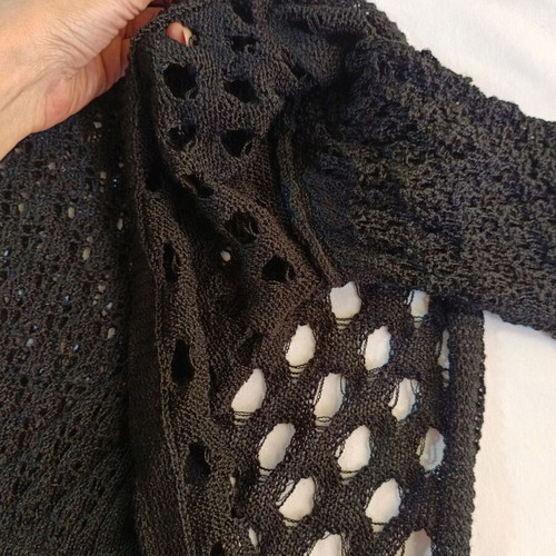 Black knitted dress cowl neck like new with perforated knit