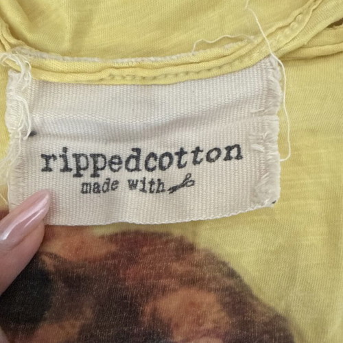 Ripped Cotton women's blouse like new, one size, yellow