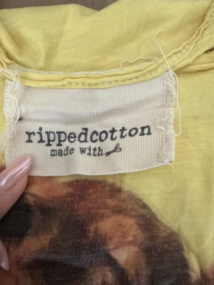 Ripped Cotton women's blouse like new, one size, yellow