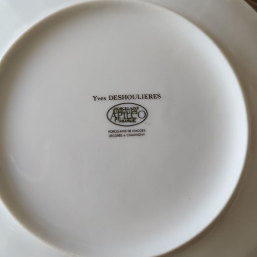 Limoges decorative plate like new with pewter frame