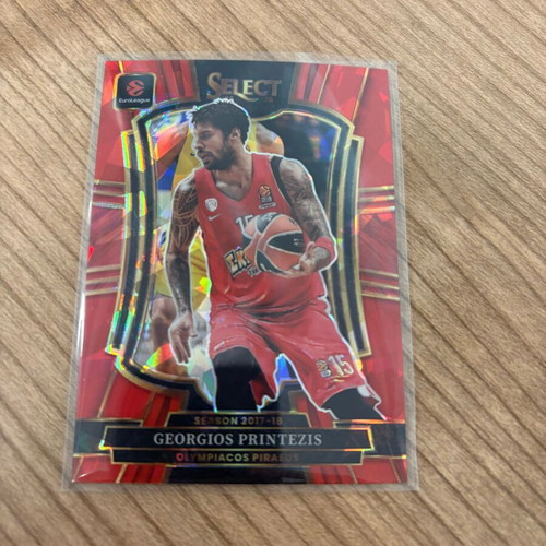 2025-26 Select Euroleague Georgios Printezis Red Cracked Ice Prizm card new