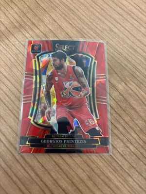 2025-26 Select Euroleague Georgios Printezis Red Cracked Ice Prizm card new