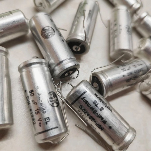 SK West Germany 50uF 15V Axial Capacitors, pack of 16, vintage NOS