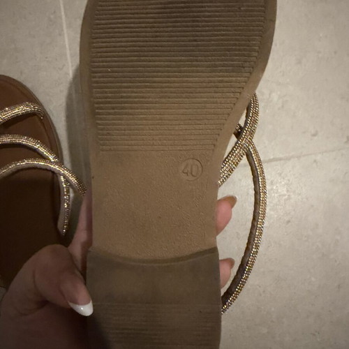 Gizel leather sandals, gold, size 40