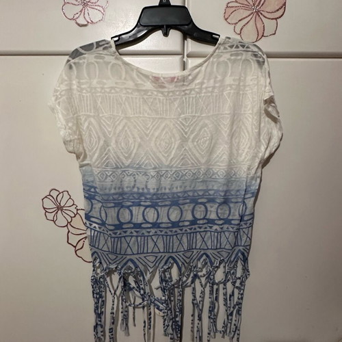 Attrattivo white see through short sleeve blouse like new