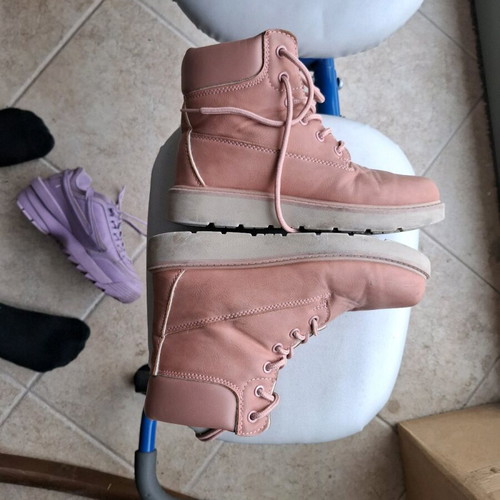 Leather women's ankle boots 37 anatomical like new, light rotten apple color