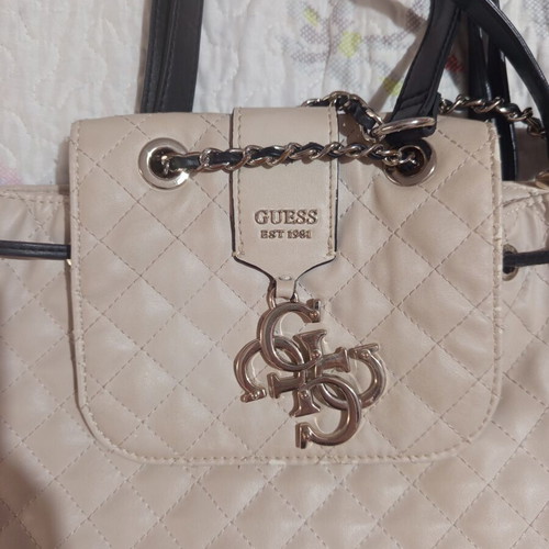 Guess backpack used, beige and black