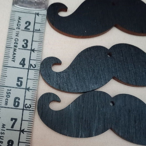 Wooden bow ties and mustaches set of 24, new