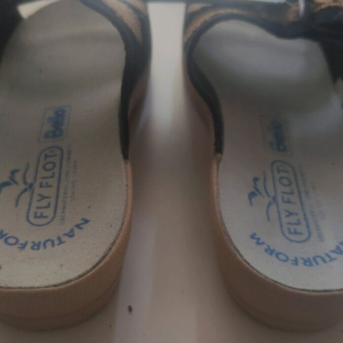Fly Flot slippers anatomical size 38 blue with straw color new