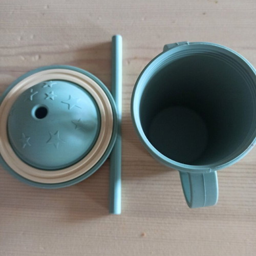 Zara Home silicone cup baby feeding new with straw and lid
