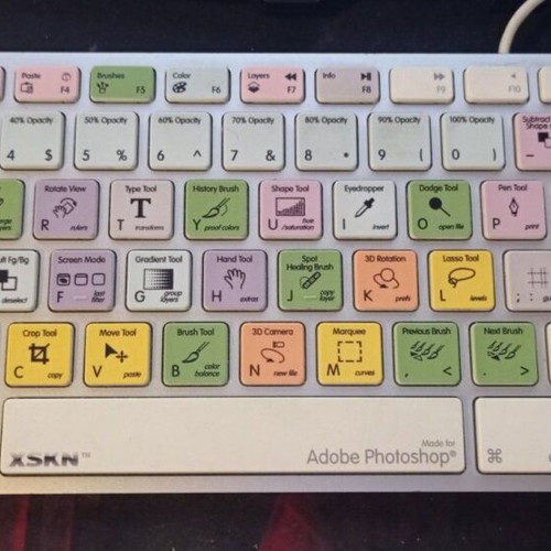Apple XSKN A1243 Keyboard with Photoshop Shortcuts like new