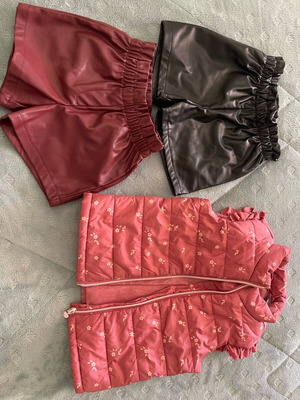 Lc Waikiki Kids Clothing Set like new with leather shorts and sleeveless jacket