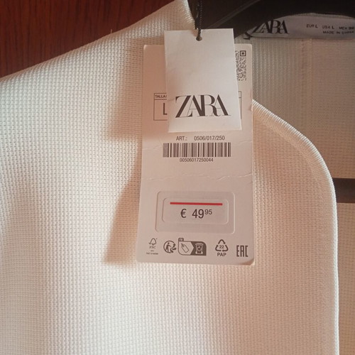 Zara knitted jacket new, white, size large