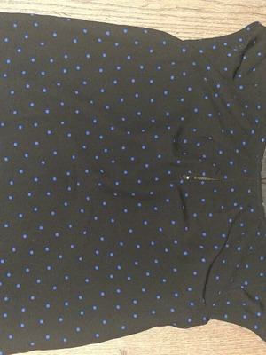 Zara blouse like new, women's black with blue polka dots, size M
