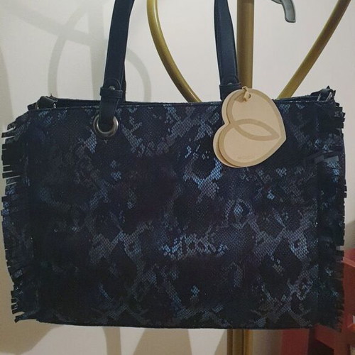 Micussil shopper bag new, blue shoulder synthetic leather