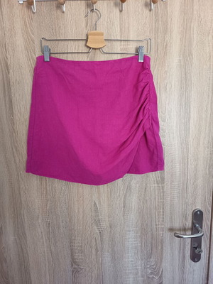 Zara linen mini skirt, size M-L, fuchsia