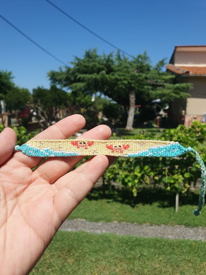 Handmade macrame summer bracelet colorful