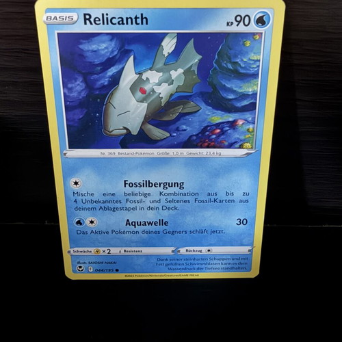 Relicanth 044/195 Common Reverse Holo Silver Tempest Pokemon card