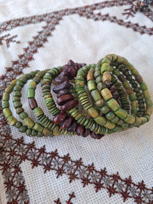Ethnic handmade wooden bracelet green new