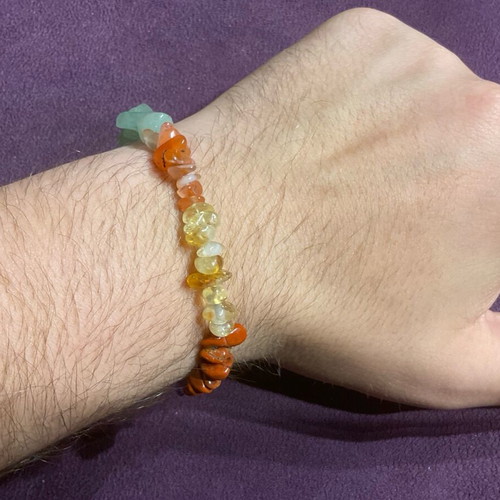 Chakra elastic bracelet with crystals