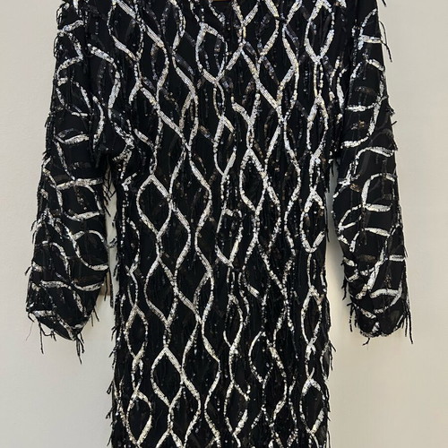 Zara dress XS with sequins like new, black and silver